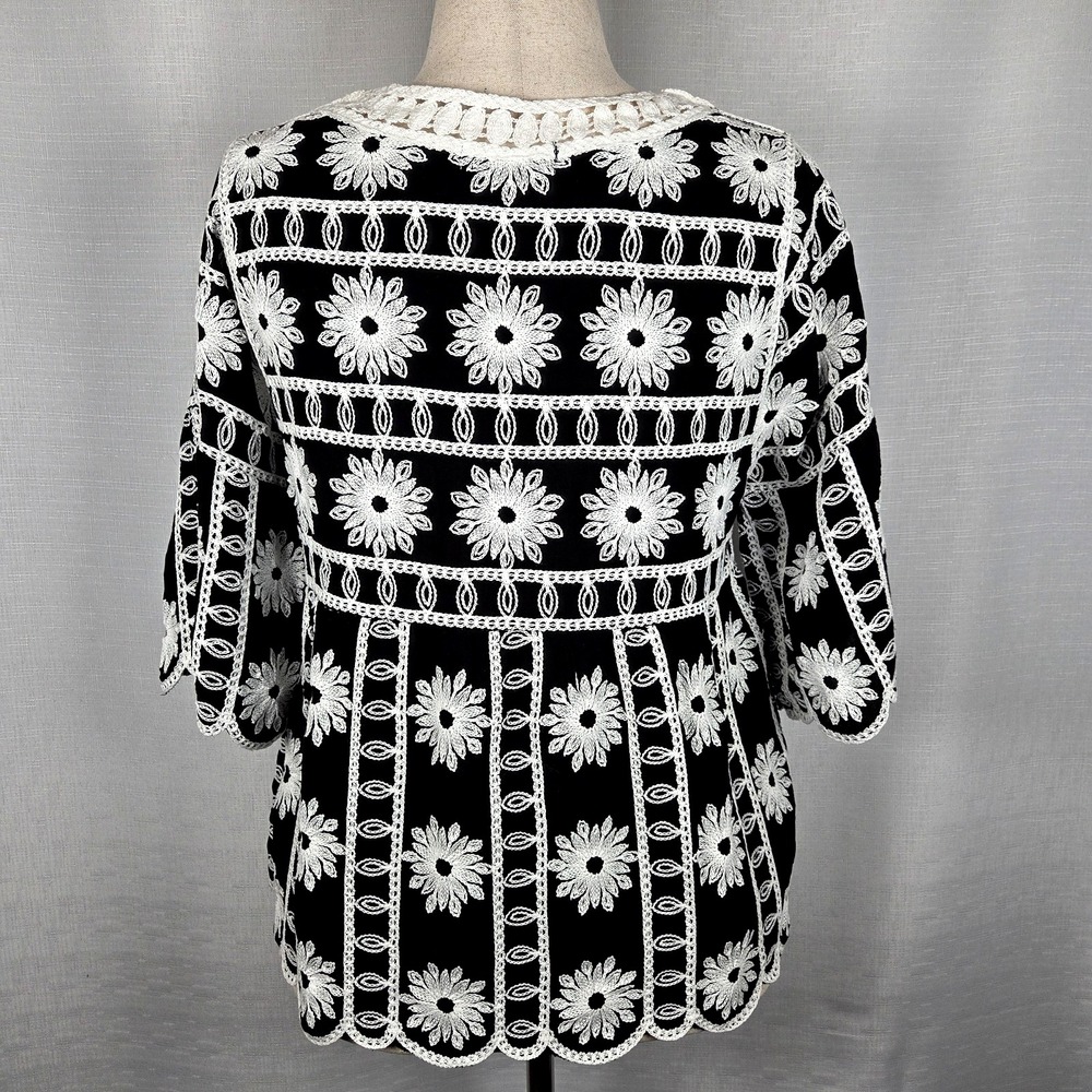 Indigo‎ Poppy Crochet Embroidered Top Women's S Bell Sleeve Babydoll Boho NEW - Picture 5 of 9